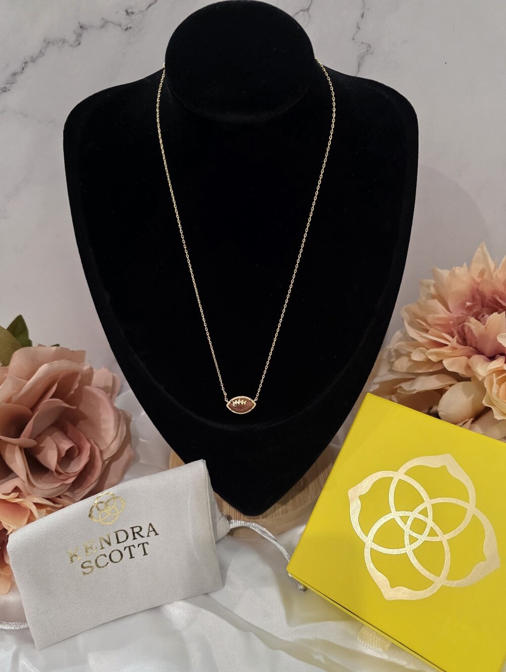 Kendra Scott Gold Football Charm Necklace